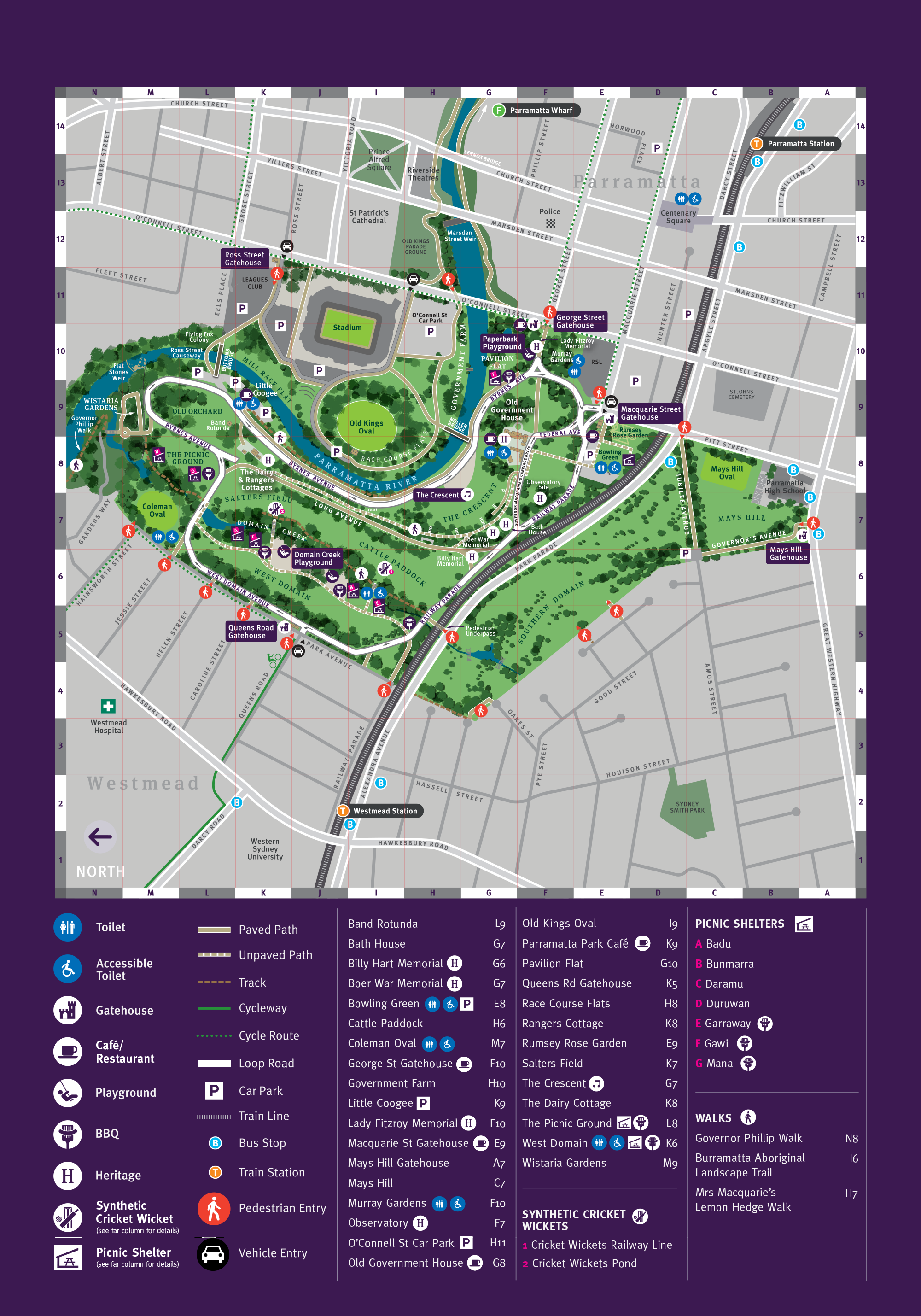 Parramatta Park Map September 2022